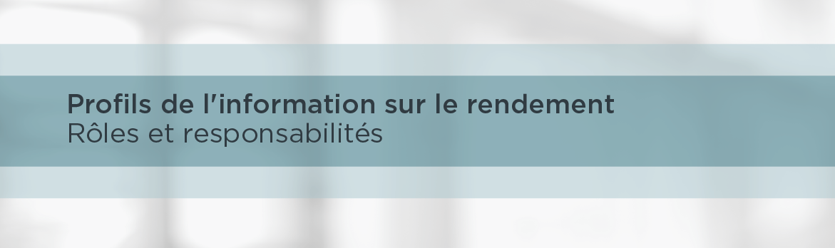 Profils de l'information sur le rendement – Rôles et responsabilités