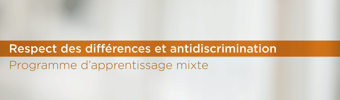 Respect des différences et antidiscrimination – Programme d'apprentissage mixte