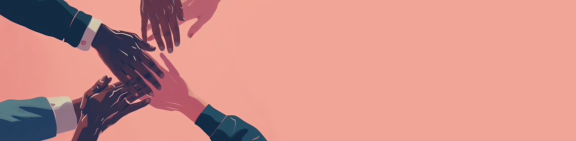 Image de plusieurs mains placées les unes sur les autres.