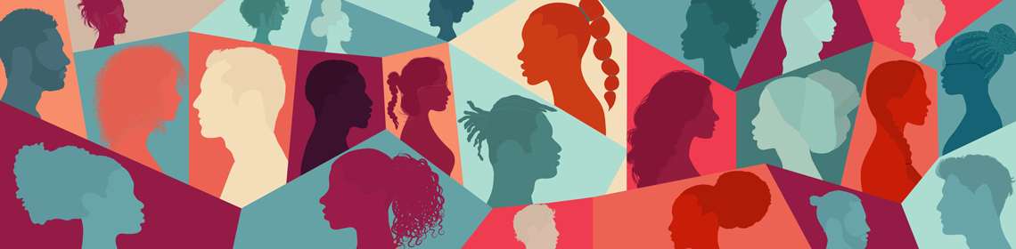 Silhouette of people of diverse genders and ethnicities.