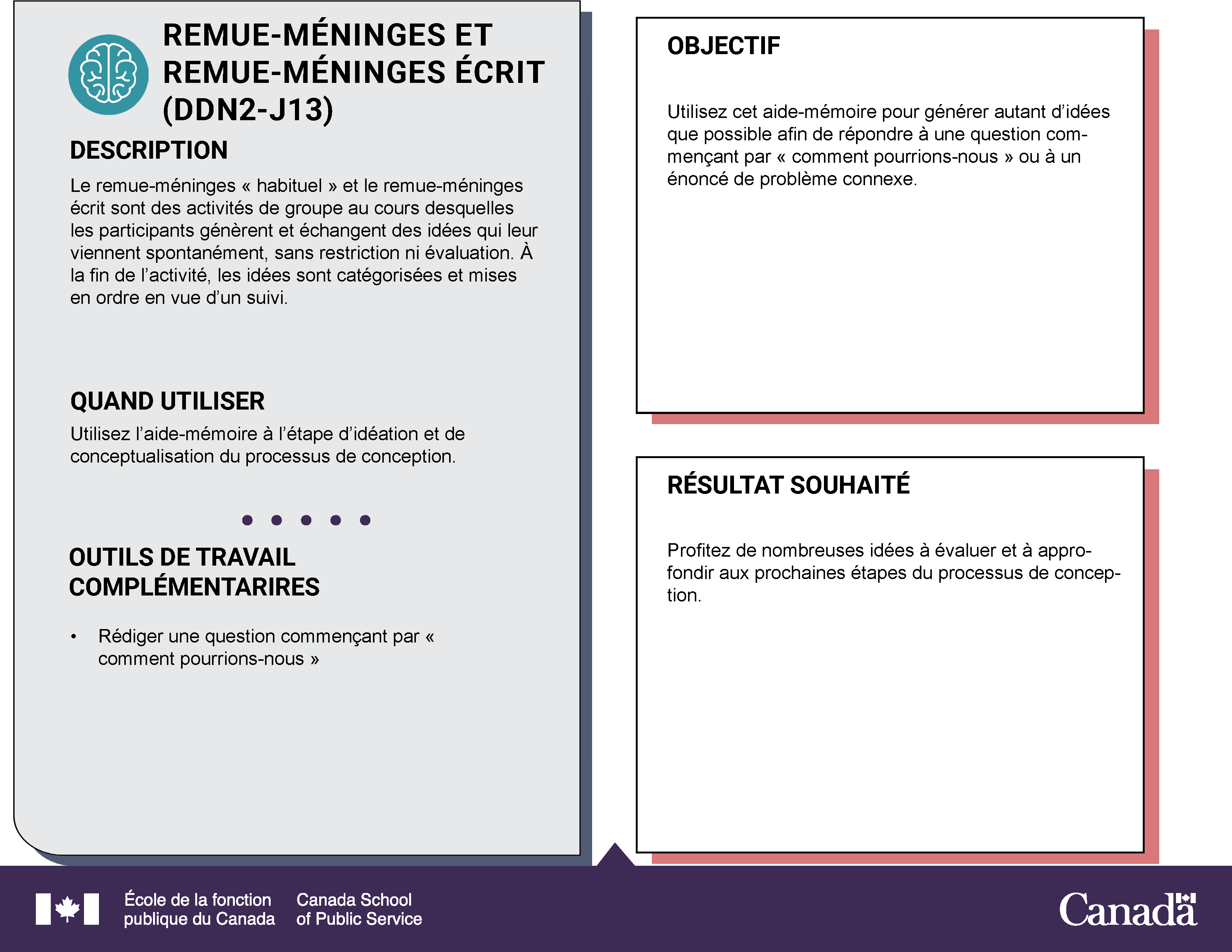 Remue-méninges oral et écrit