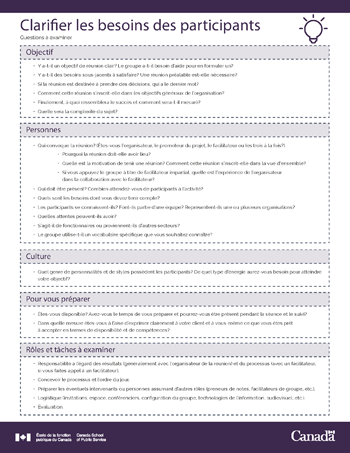 Clarifier les besoins des participants