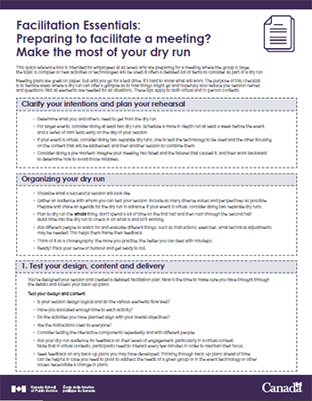 Preparing to facilitate a meeting? Make the most of your dry run