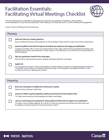 Facilitating Virtual Meetings Checklist