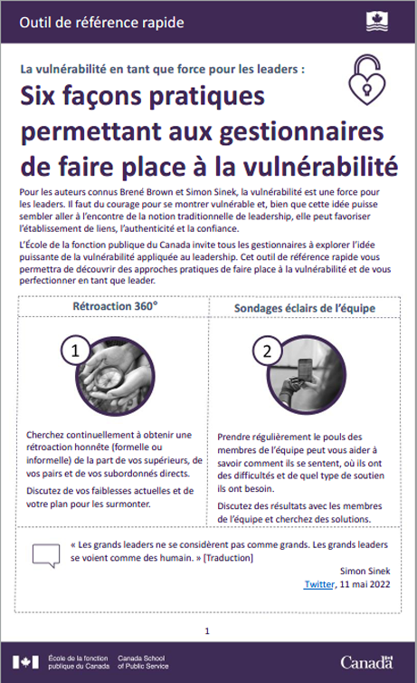 La vulnérabilité en tant que force pour les leaders : Six approches pratiques permettant aux gestionnaires de faire place à la vulnérabilité